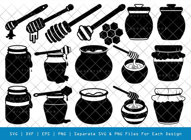 Wooden Honey Pot SVG Cut Files | Wooden Honey Pot Silhouette | Honey Svg | Honey Pot Svg | Honey Jar Svg | Honey Dipper Svg | Wooden Honey Pot Bundle SVG ETC Craft 