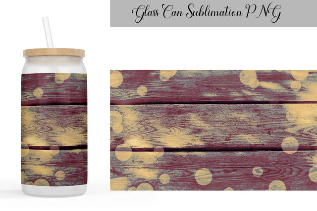 Wooden Libbey Glass Can Sublimation WatercolorColorDream 