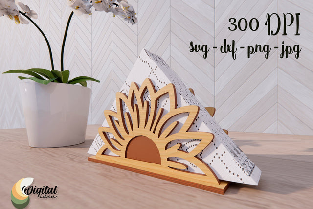 Wooden Napkin Holder Laser Cut. SVG 3d Design Flower SVG. SVG Evgenyia Guschina 