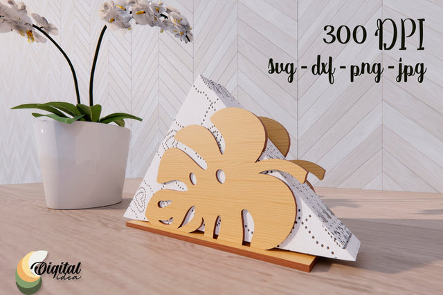 Wooden napkin holder manster leaf - laser cutting file SVG Evgenyia Guschina 