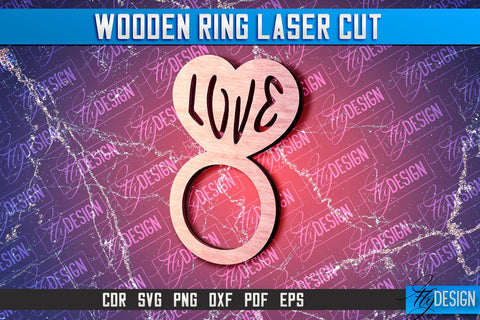 Wooden Ring Laser Cut SVG Design | Laser Cut Design SVG Fly Design 