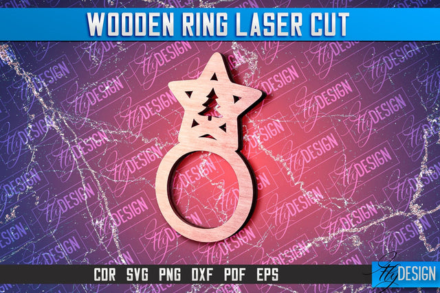 Wooden Ring Laser Cut SVG Design | Laser Cut Design SVG Fly Design 