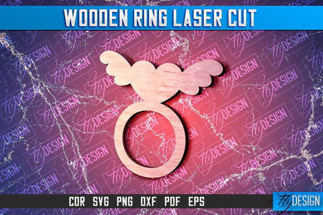 Wooden Ring Laser Cut SVG Design | Laser Cut Design SVG Fly Design 