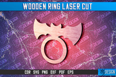 Wooden Ring Laser Cut SVG Design | Laser Cut Design SVG Fly Design 