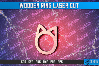 Wooden Ring Laser Cut SVG Design | Laser Cut Design SVG Fly Design 