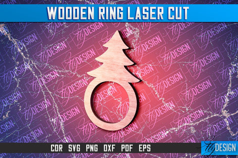 Wooden Ring Laser Cut SVG Design | Laser Cut Design SVG Fly Design 