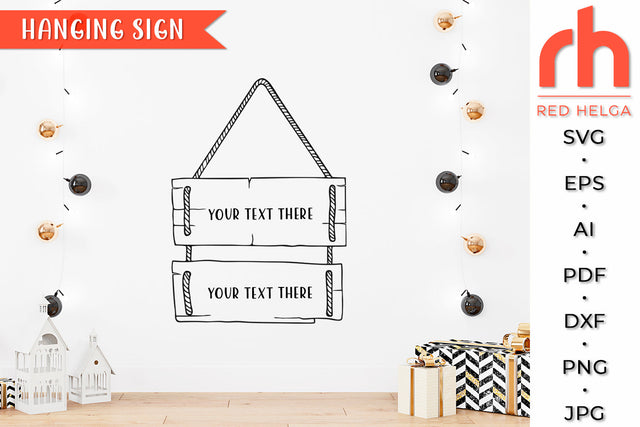 Wooden Sign SVG - Hanging Signboard Cut File SVG RedHelgaArt 