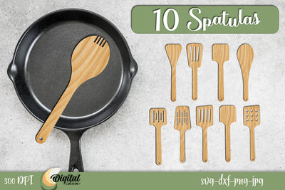 Wooden Spatula Bundle Laser Cut. Home Kitchen Decor. SVG Evgenyia Guschina 