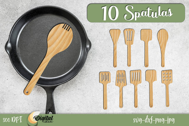 Wooden Spatula Bundle Laser Cut. Home Kitchen Decor. SVG Evgenyia Guschina 
