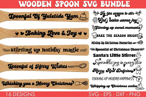 Wooden Spoon Christmas Sayings SVG Bundle PNG Sublimation SVG Freeling Design House 