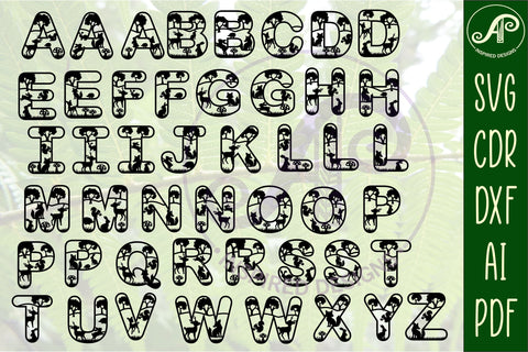 Woodland alphabet set. 2 layer letters 47 letters SVG file vector file ai, cdr, dxf and pdf instant download digital design forest letters SVG APInspireddesigns 