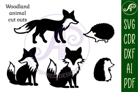 Woodland animal shapes 38 designs, laser cut file, cut outs SVG APInspireddesigns 