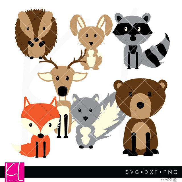 Woodland Animals Pack SVG Kelly Lollar Designs