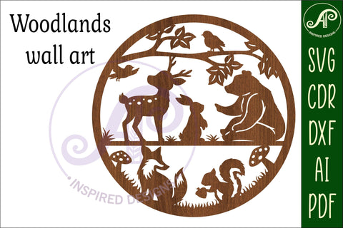 Woodland animals wall art sign, SVG file. vector file SVG APInspireddesigns 