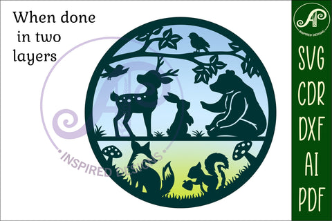 Woodland animals wall art sign, SVG file. vector file SVG APInspireddesigns 