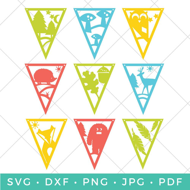 Woodland Pennants SVG Hey Let's Make Stuff 