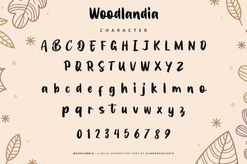 Woodlandia - Handwritten Font Font Alpaprana Studio 