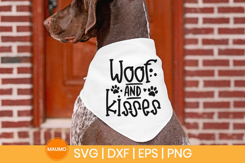 Woof and kisses, dog valentine svg quote SVG Maumo Designs 