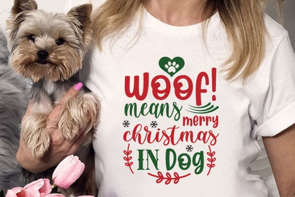 Woof! Means Merry Christmas In Dog SVG Angelina750 