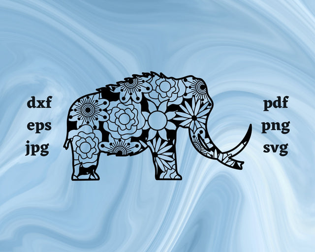 Wooly Mammoth Mandala SVG Cut File SVG Northern Light SVG 