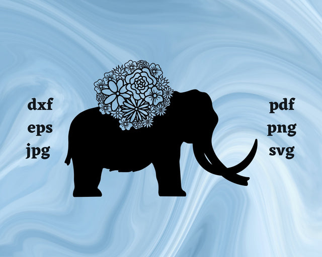 Wooly Mammoth Mandala SVG Cut File SVG Northern Light SVG 