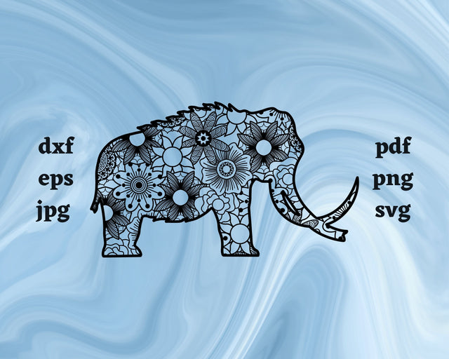 Wooly Mammoth Mandala SVG Cut File SVG Northern Light SVG 