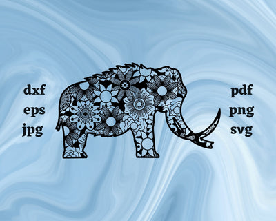 Wooly Mammoth Mandala SVG Cut File SVG Northern Light SVG 