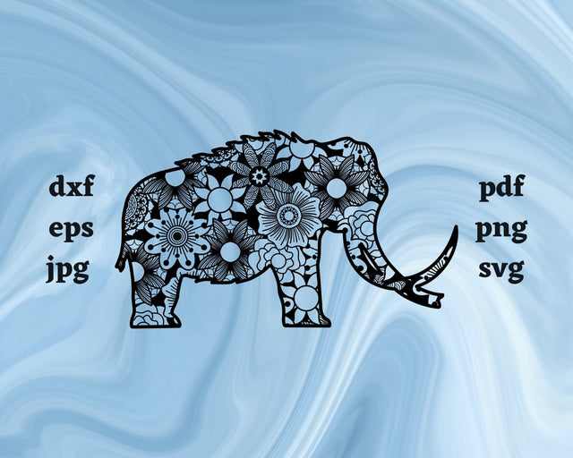 Wooly Mammoth Mandala SVG Cut File SVG Northern Light SVG 