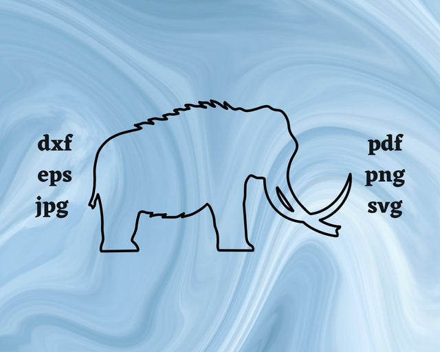Wooly Mammoth Outline SVG Cut File SVG Northern Light SVG 
