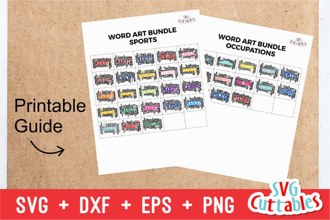 Word Art Bundle | Sports \ Occupations SVG Svg Cuttables 