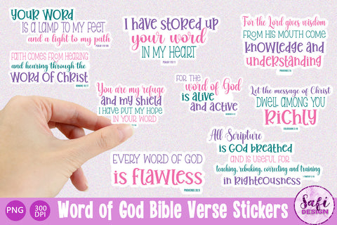 Word of God Bible Verse Printable Stickers SVG Safi Design 