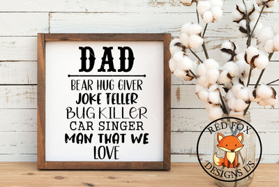 Words About Dad SVG | Father's Day SVG PNG DXF SVG RedFoxDesignsUS 