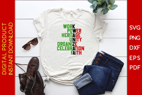 Work Power Heritage Unity Organize Celebration Faith Kwanzaa SVG PNG EPS Cut File SVG Creativedesigntee 