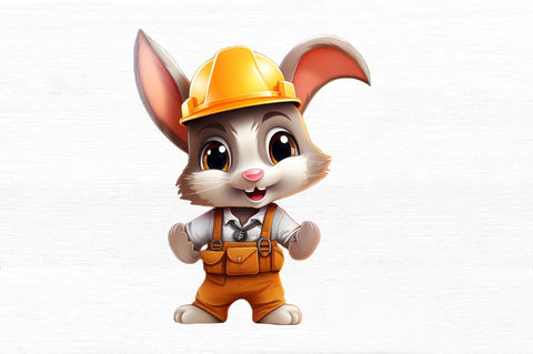 Worker Bunny Cute Clipart Sublimation Regulrcrative 