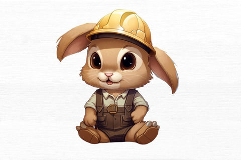 Worker Bunny Cute Clipart Sublimation Regulrcrative 