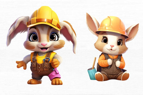 Worker Bunny Cute Clipart Sublimation Regulrcrative 