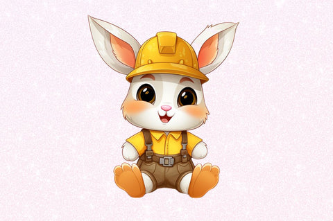 Worker Bunny Cute Clipart Sublimation Regulrcrative 