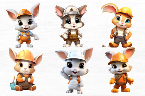 Worker Bunny Cute Clipart Sublimation Regulrcrative 