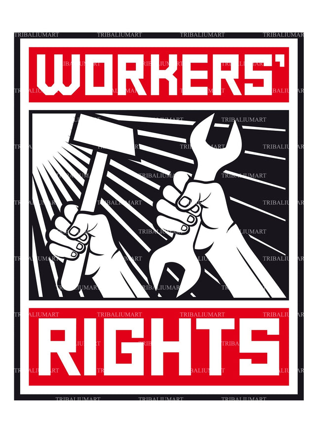 Workers rights poster SVG TribaliumArtSF 