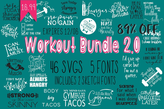 Workout Bundle 2.0 Bundle So Fontsy Design Shop 