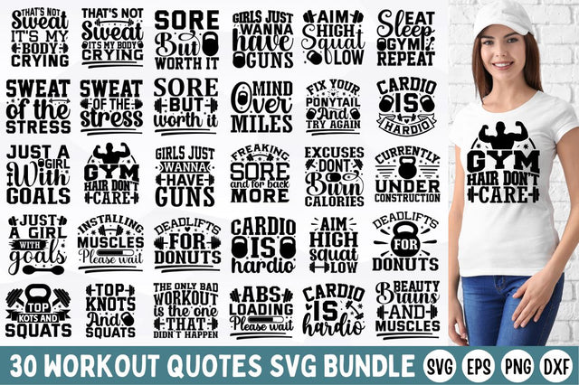 Workout Quotes SVG Bundle SVG Regulrcrative 