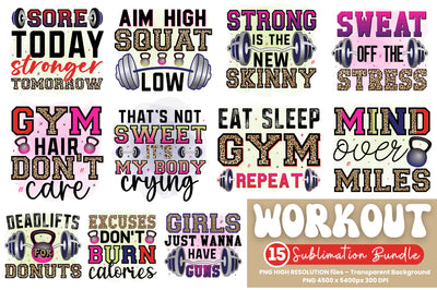 Workout Sublimation Bundle Sublimation Regulrcrative 