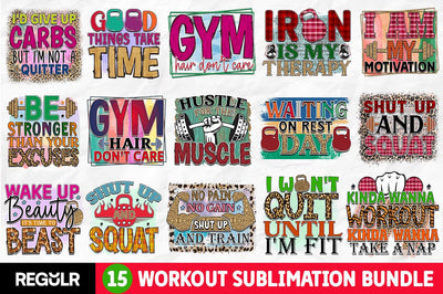 Workout Sublimation Bundle SVG Regulrcrative 