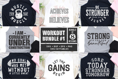 Workout svg Bundle | Fitness svg | Workout svg | Exercise svg | Motivational svg | Gym svg dxf eps png | Workout Shirt svg SVG Svg Cuttables 