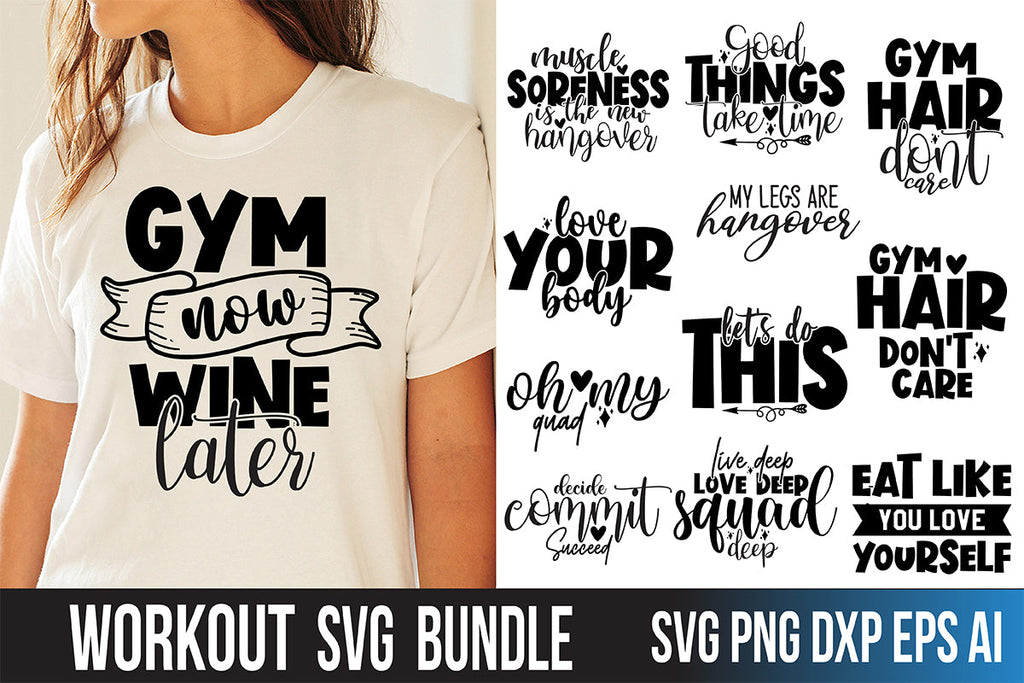 Workout SVG Bundle, GYM SVG Bundle, Fitness svg - So Fontsy