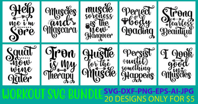 Workout SVG Bundle SVG Syaman 
