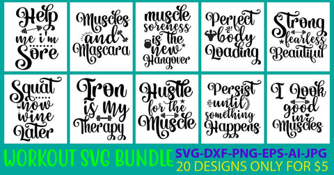 Workout SVG Bundle SVG Syaman 