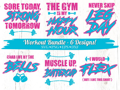 Workout SVG Bundle Vol. 1 SVG Caffeinated SVGs 