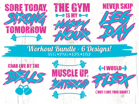 Workout SVG Bundle Vol. 1 SVG Caffeinated SVGs 