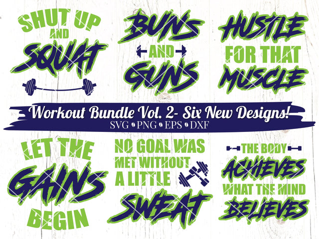 Workout SVG Bundle Vol. 2 SVG Caffeinated SVGs 